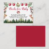 ベビークリスマスウィンターウッドランド動物用の本 エンクロージャーカード (正面/裏面)