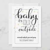 ベビークリスマスカードの外は寒い 招待状 (正面)