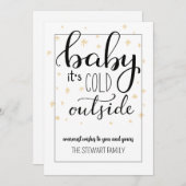 ベビークリスマスカードの外は寒い 招待状 (正面/裏面)