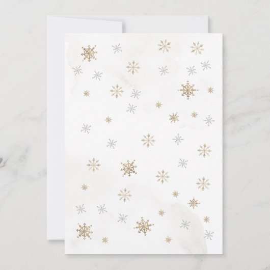 ベビークリスマスクリームホワイトフローラベビーシャワー 招待状 (裏面)