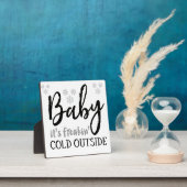 ベビークリスマスサインの外は冷たい フォトプラーク (インサイチュ)