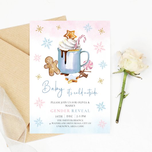ベビークリスマスジェンダーの暴露の外で寒い 招待状