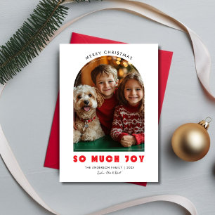 ベビークリスマスジョイおもしろいペット犬フォトレッド シーズンカード