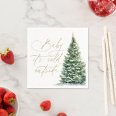 ベビークリスマスツリー外で冷たいベビーシャワー スタンダードカクテルナプキン (インサイチュ)