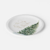 ベビークリスマスツリー外で冷たいベビーシャワー ペーパープレート (アングル)