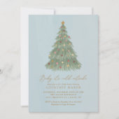 ベビークリスマスツリー外で冷たいベビーシャワー 招待状 (正面)