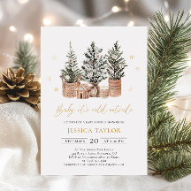 ベビークリスマスツリー外は寒いベビーシャワー