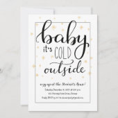 ベビークリスマスパーティー外は寒い 招待状 (正面)