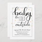 ベビークリスマスパーティー外は寒い 招待状 (正面/裏面)