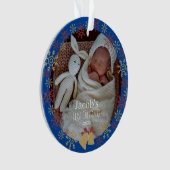 ベビークリスマスフォトスノーフレークセラミックオーナメント オーナメント (正面)