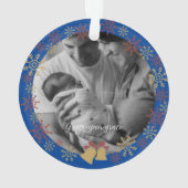 ベビークリスマスフォトスノーフレークセラミックオーナメント オーナメント (裏面)