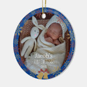 ベビークリスマスフォトスノーフレーク セラミックオーナメント (左)