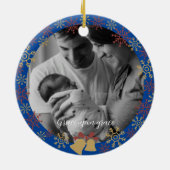 ベビークリスマスフォトスノーフレーク セラミックオーナメント (裏面)