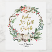 ベビークリスマスワインラベル外は冷たい ワインラベル (シングルラベル)