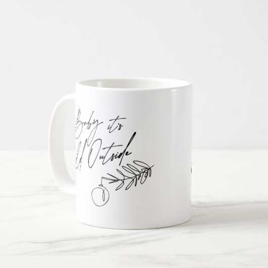 ベビークリスマス休暇の外は寒い コーヒーマグカップ (正面左)