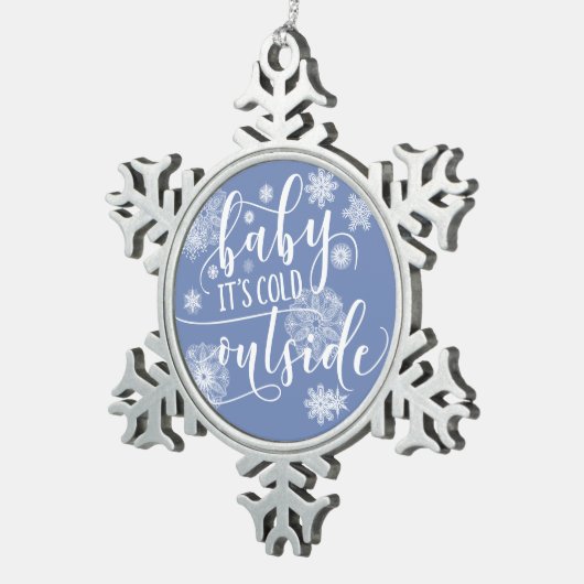 ベビークリスマス外の冷たいピューターオーナメント スノーフレークピューターオーナメント (右)