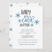 ベビークリスマス外は寒いパーティの招待状 招待状 (正面/裏面)