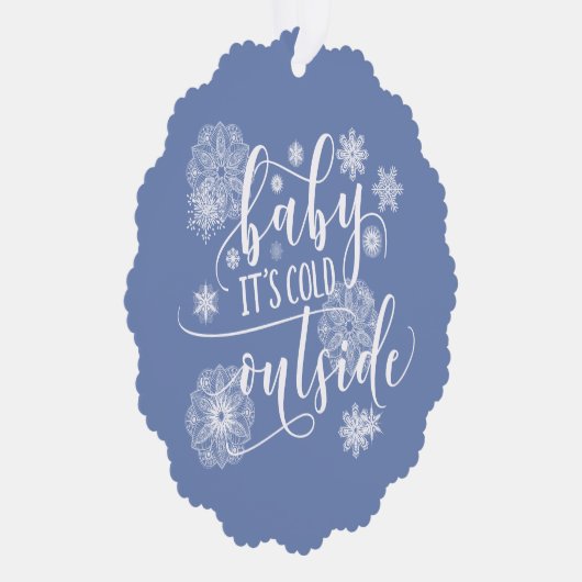 ベビークリスマス外は寒い オーナメントカード (右)