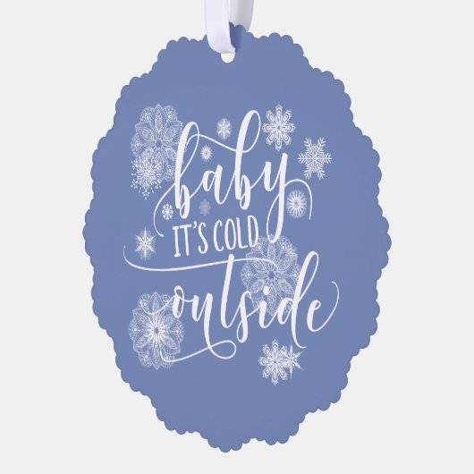 ベビークリスマス外は寒い オーナメントカード (左)