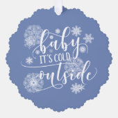 ベビークリスマス外は寒い オーナメントカード (正面)