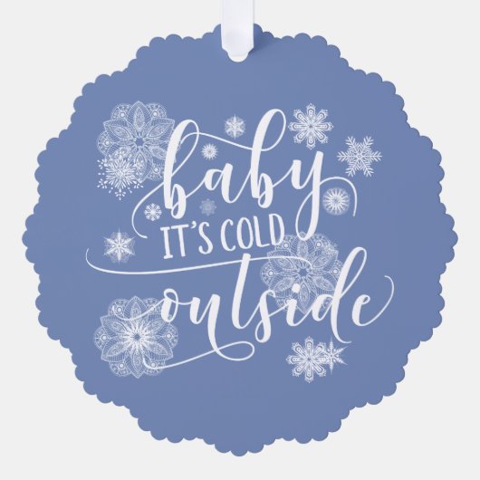 ベビークリスマス外は寒い オーナメントカード (正面)