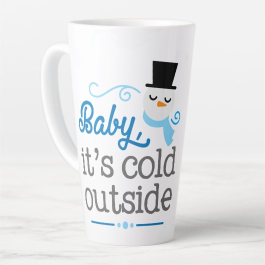 ベビークリスマス外は寒い カフェラテマグ (左アングル)