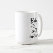 ベビークリスマス外は寒い コーヒーマグカップ (正面右)