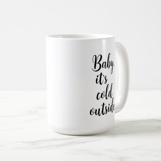 ベビークリスマス外は寒い コーヒーマグカップ (正面右)