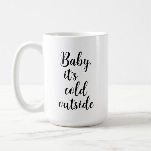 ベビークリスマス外は寒い コーヒーマグカップ (左)