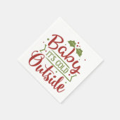 ベビークリスマス外は寒い | スタンダードカクテルナプキン (角)