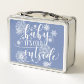 ベビークリスマス外は寒い メタルランチボックス (裏面)