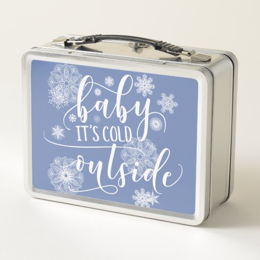 ベビークリスマス外は寒い メタルランチボックス (裏面)