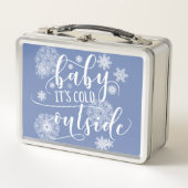 ベビークリスマス外は寒い メタルランチボックス (正面)