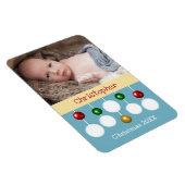 ベビークリスマス年記念ブルー写真 マグネット (右側)