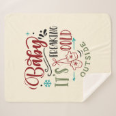 ベビークリスマス引用文外で冷え込む シェルパブランケット (正面(横))