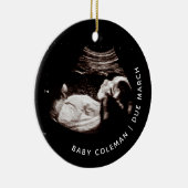 ベビークリスマス来妊娠間近の写真 セラミックオーナメント (右)