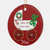 ベビークリスマス装飾神からの小さな贈り物 セラミックオーナメント (左)