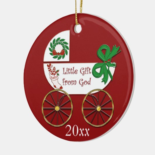 ベビークリスマス装飾神からの小さな贈り物 セラミックオーナメント (左)