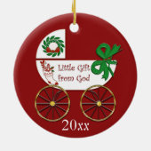 ベビークリスマス装飾神からの小さな贈り物 セラミックオーナメント (裏面)