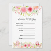 ベビークリブフラワーベビーシャワーベビー予測 招待状 (正面)