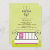 ベビークリブベビーシャワー招待状シックガールピンク 招待状 (正面/裏面)