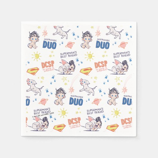 ベビークリプト&マンすごいパターン スタンダードカクテルナプキン (正面)