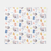 ベビークリプト&マンすごいパターン フリースブランケット (正面(横))