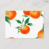 ベビークレメンチンベビーオレンジ色のベビーシャワー用の本 エンクロージャーカード (裏面)