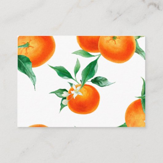 ベビークレメンチンベビーオレンジ色のベビーシャワー用の本 エンクロージャーカード (裏面)