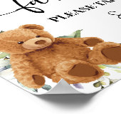 ベビーグリーナリーユーカリ赤ちゃんシャワーのサイン ポスター (角)