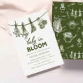 ベビーグリーンお洒落ベビーシャワー 招待状