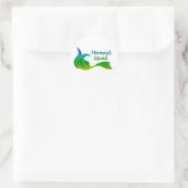 ベビーグリーンのマーメイド隊のシール付き ラウンドシール (バッグ)