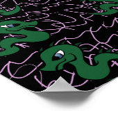 ベビーグリーンドラゴンパターン ポスター (角)