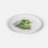 ベビーグリーンドラゴンベビーシャワー ペーパープレート (アングル)